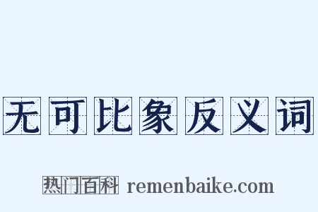 无可比象反义词是什么意思的图片